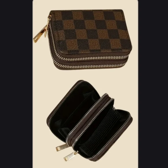 Brown Monogram Checkerboard Wallet Zip Zippy Around Double Zip Walet Brown/Black - Picture 13 of 16